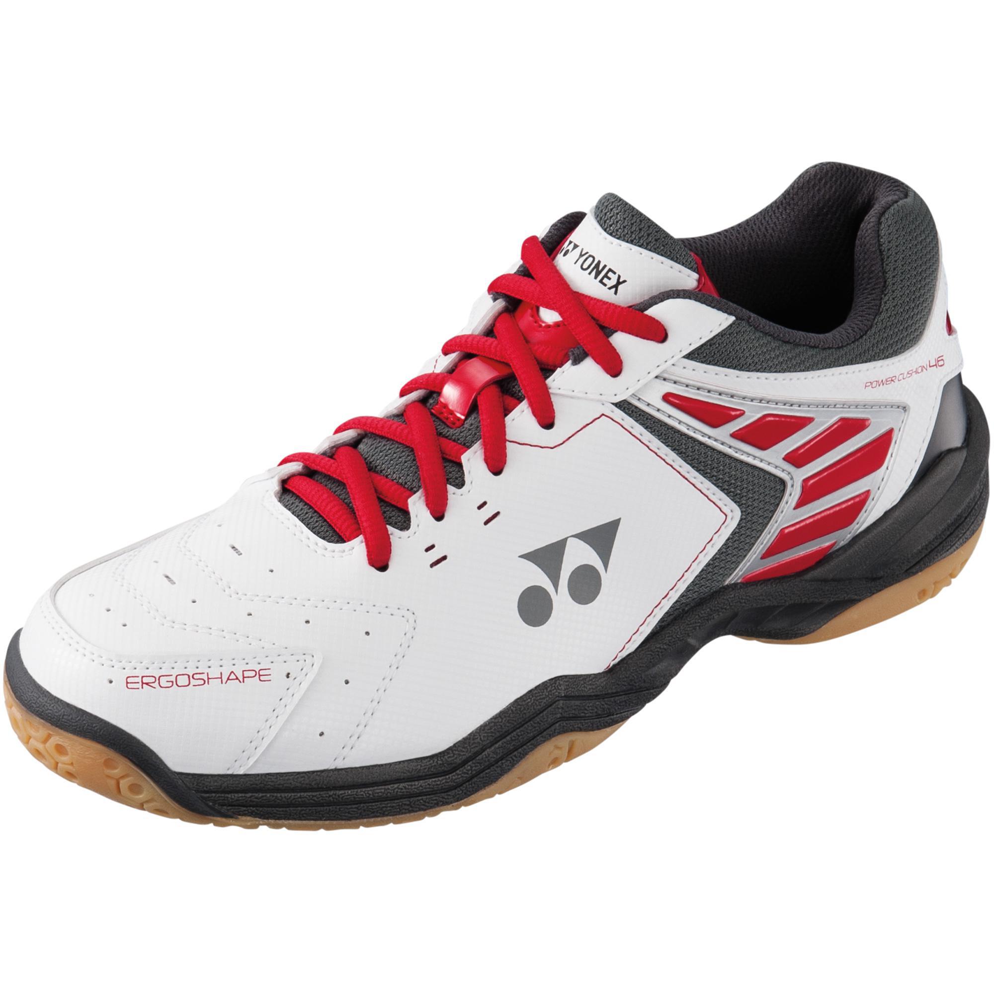 Yonex Mens Power Cushion 46 Badminton Shoes - White/Red